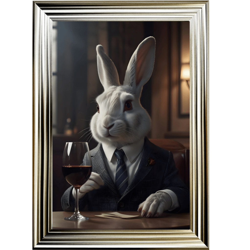 Rabbit in Suit - Framed Animal Wall Art