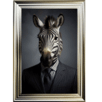 Zebra in Suit - Framed Animal Wall Art