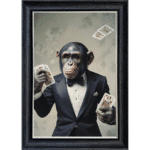 Monkey Poker - Framed Animal Wall Art