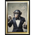 Monkey Poker - Framed Animal Wall Art
