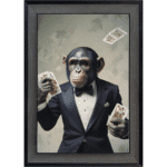 Monkey Poker - Framed Animal Wall Art