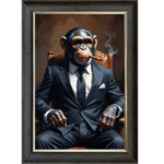 Monkey in Suit - Framed Animal Wall Art