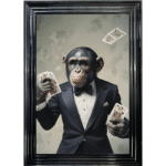 Monkey Poker - Framed Animal Wall Art