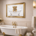 Lion Cub in the Bath - Framed Picture - Image 2