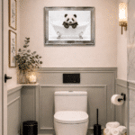 Baby Panda in the Bath - Framed Picture - Image 2