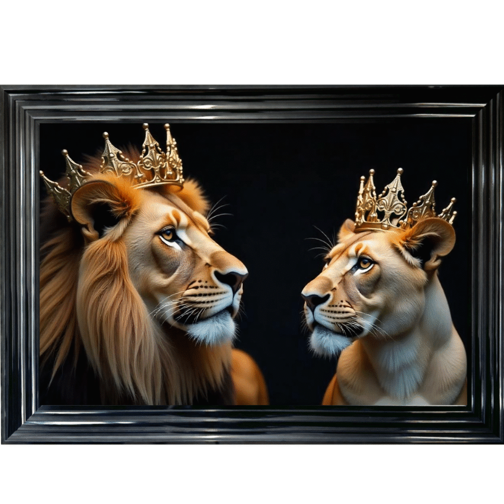Lion King & Queen - Framed Picture