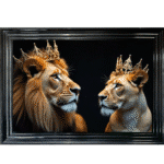 Lion King & Queen - Framed Picture