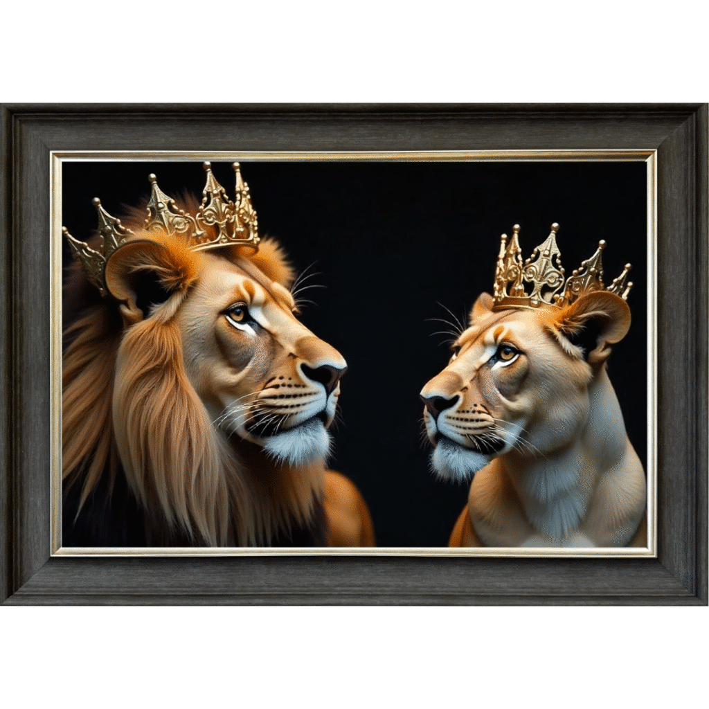 Lion King & Queen - Framed Picture