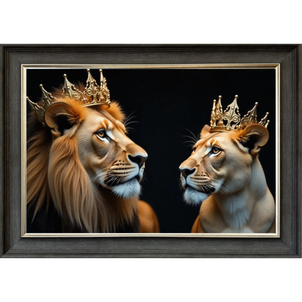 Lion King & Queen - Framed Picture