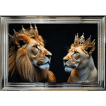 Lion King & Queen - Framed Picture - Image 4