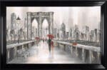 Roses on the Brooklyn Bridge - Framed Wall Art