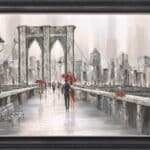Roses on the Brooklyn Bridge - Framed Wall Art