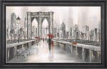 Roses on the Brooklyn Bridge - Framed Wall Art