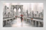 Roses on the Brooklyn Bridge - Framed Wall Art