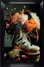 White Prada Boot Floral Wall Art