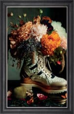 White Prada Boot Floral Wall Art