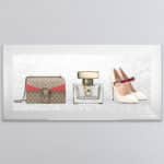 Gucci Perfume, Handbag and Shoe - Framed wall art