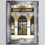Saint Laurent shop Front with Gold Background - Wall Art