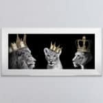 Lion Family with Boy Cub - Framed Wall Art