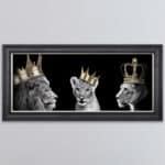 Lion Family with Boy Cub - Framed Wall Art