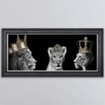 Lion Family with Girl Cub - Framed Wall Art