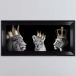 Lion Family with Boy Cub - Framed Wall Art