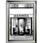 Hermes shop Front with Silver Background - Wall Art