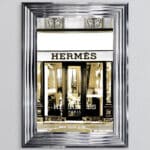 Hermes shop Front with Gold Background - Wall Art