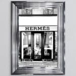 Hermes shop Front with Silver Background - Wall Art
