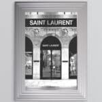 Saint Laurent shop Front with Silver Background - Wall Art