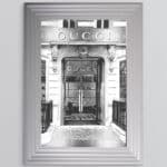 Gucci shop Front with Silver Background - Wall Art