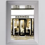 Hermes shop Front with Gold Background - Wall Art