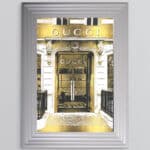 Gucci shop Front with Gold Background - Wall Art
