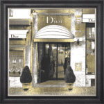 Dior Shop Front with Gold Background - Wall Art