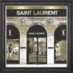 Saint Laurent Shop Front with Gold Background - Wall Art