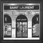 Saint Laurent Shop Front with Silver Background - Wall Art