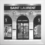 Saint Laurent Shop Front with Silver Background - Wall Art