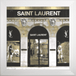 Saint Laurent Shop Front with Gold Background - Wall Art