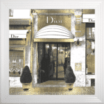 Dior Shop Front with Gold Background - Wall Art