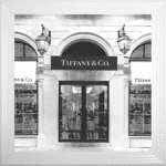 Tiffany & Co Shop Front with Silver Background - Wall Art