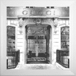 Gucci Shop Front with Silver Background - Wall Art
