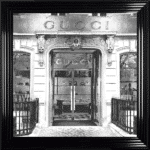 Gucci Shop Front with Silver Background - Wall Art