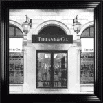 Tiffany & Co Shop Front with Silver Background - Wall Art