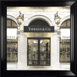 Tiffany & Co Shop Front with Gold Background - Wall Art