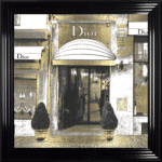 Dior Shop Front with Gold Background - Wall Art