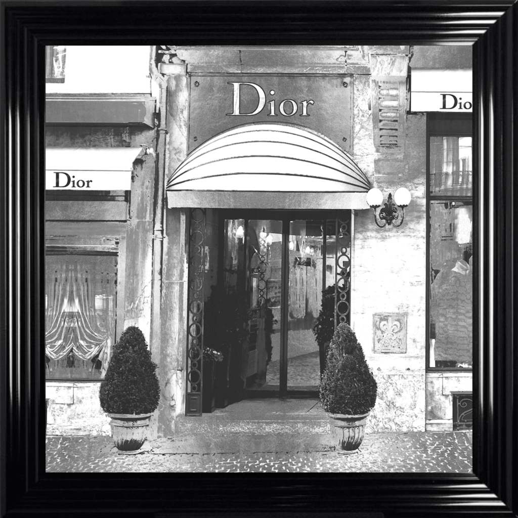 Dior Shop Front with Silver Background - Wall Art