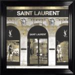 Saint Laurent Shop Front with Gold Background - Wall Art