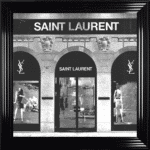 Saint Laurent Shop Front with Silver Background - Wall Art