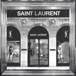 Saint Laurent Shop Front with Silver Background - Wall Art
