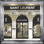 Saint Laurent Shop Front with Gold Background - Wall Art